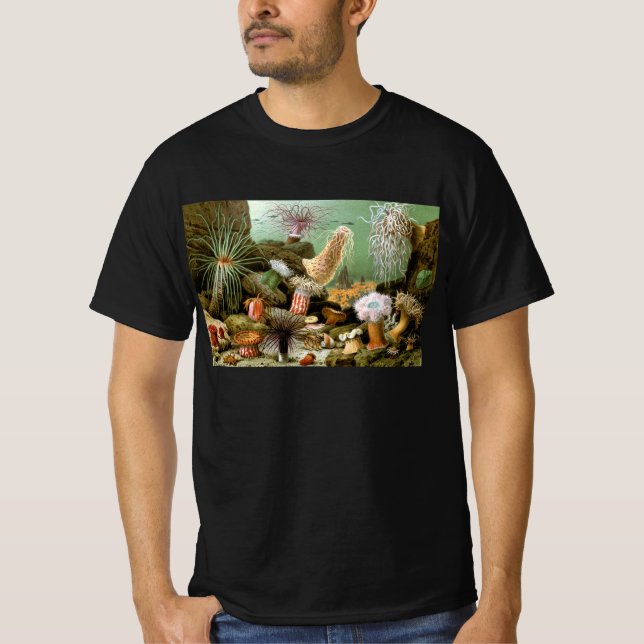 Sjöanemoner Marinliv, Vintage Havsdjur Tee (Framsida)
