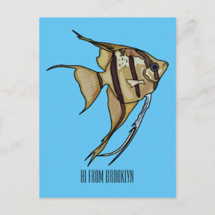 Sjöängel fisk illustration vykort