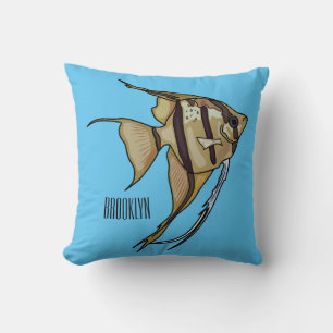 Sjöängel fisk tecknad illustration kudde