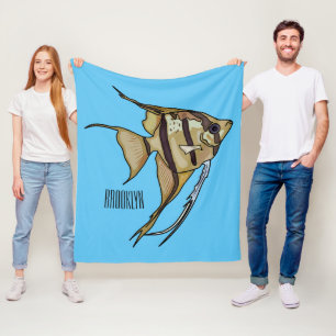 Sjöängelfisk serieillustration fleecefilt