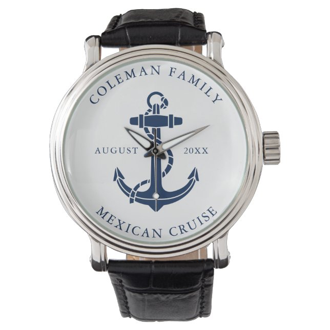 Sjöankare Familjenamn Anpassad present Armbandsur (Framsida)