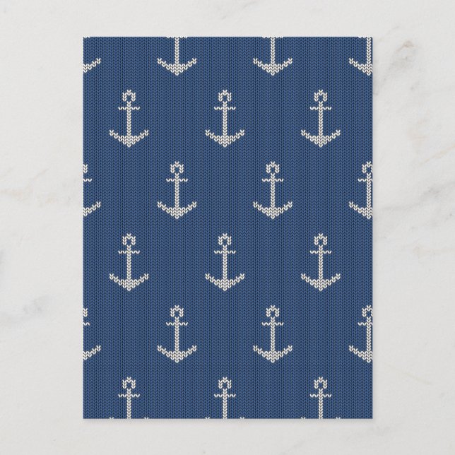 Sjöankare i stickad design vykort (Framsida)