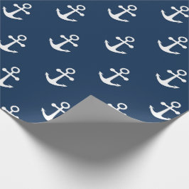Sjöankare Marinblått Mönster Presentpapper