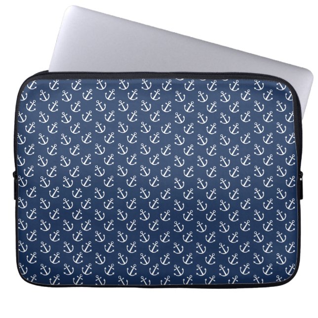 Sjöankare mönster laptop fodral (Framsidan)