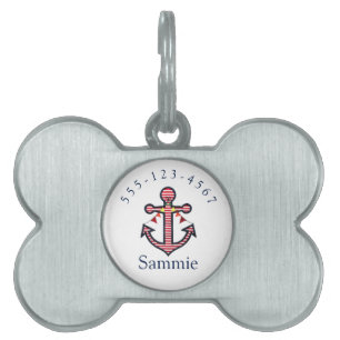 Sjöankare Personlig Husdjur Katt eller Hund ID-bricka Husdjur