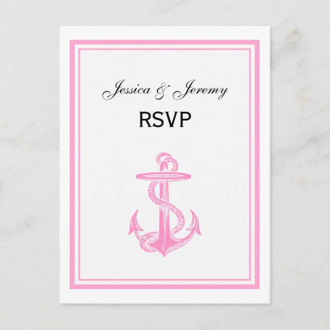Sjöankare Rosa Ram 2 RSVP 1 Inbjudan Vykort (Framsida)