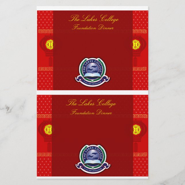 Sjöar College Foundation Dinner bord resv (Framsida)