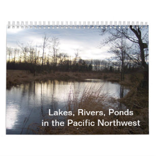 Sjöar floder, damm i den Stillahavs- northwesten Kalender