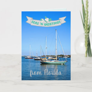 Sjöar i Hälsning från Florida Sailcraft i bukten Helgkort