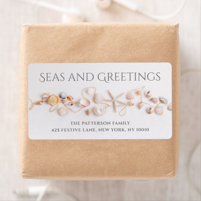Sjöar och Hälsning - enkelt Modern Beach Seashell Fraktsedel (Insitu)
