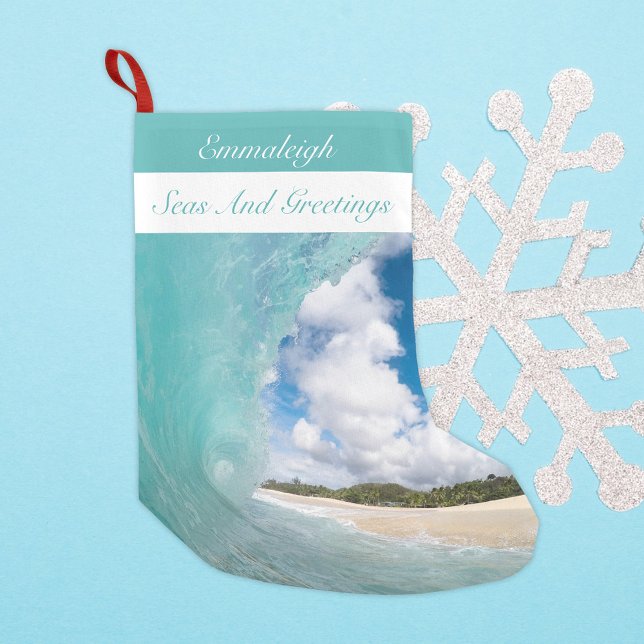 Sjöar och Hälsning Hawaiianska brunnsvåg Liten Julstrumpa (Skapare uppladdad)