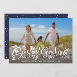 Sjöar och Hälsning | Nautiskt Helgdag Photo Julkort