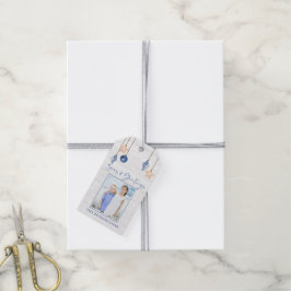 Sjöar och Hälsning Seashell Ornament White Wood Presentetikett