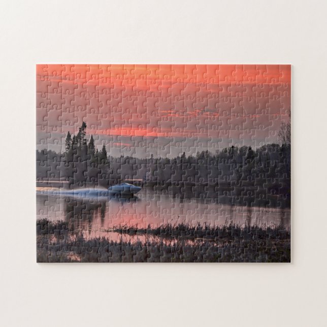 Sjöar och skogarna Québec. Jigszle Puzzle Pussel (Horisontell)