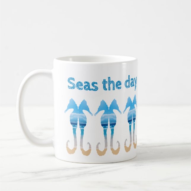 Sjöar Roligten Beach Quote Seahorse Kaffemugg (Vänster)