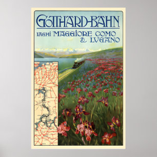 Sjöarna Maggiore, Como, Lugano Italien Gotthard Poster