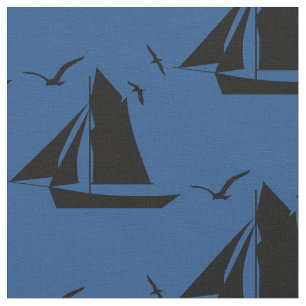 Sjöbåtens Nautical Blue Fabric Tyg
