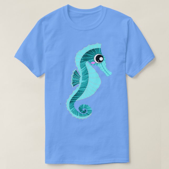 Sjöblått och rosa t shirt (Design framsida)