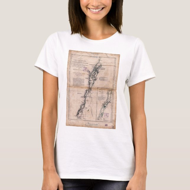 SjöChamplain den George för sjön kronan pekar T Shirt (Framsida)