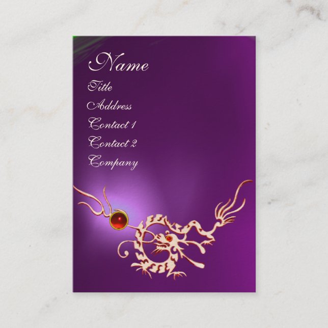 SJÖDRAGON 2 AMETHYST MONOGRAM lila vit röd Visitkort (Framsida)