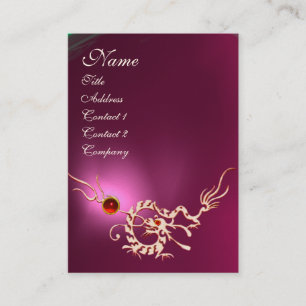 SJÖDRAGON 2 AMETYST MONOGRAM lila, vit rosa Visitkort