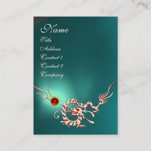 SJÖDRAGON 2 AQUAMARINE MONOGRAM blå röd Visitkort