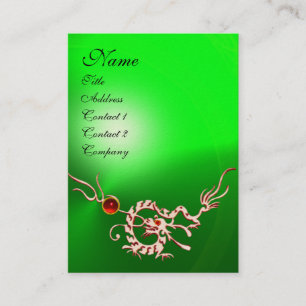 SJÖDRAGON 2 EMERALD MONOGRAM grönt vit röd Visitkort