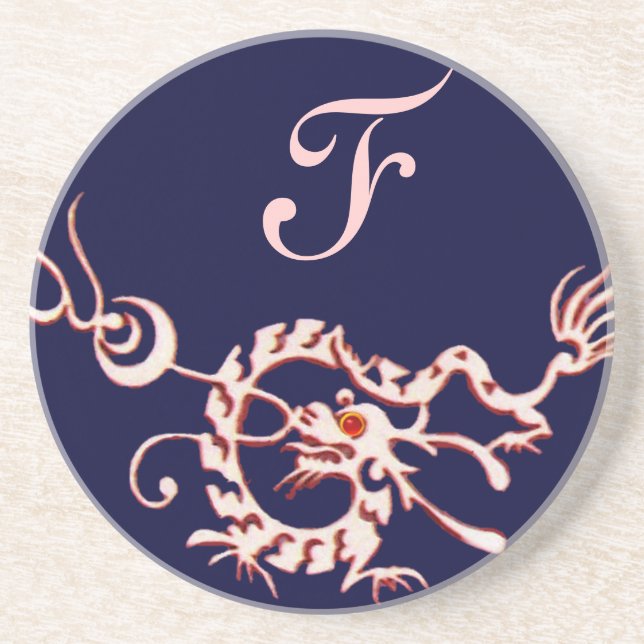 SJÖDRAGON 2 MONOGRAM rosa blue Underlägg Sandsten (Framsidan)
