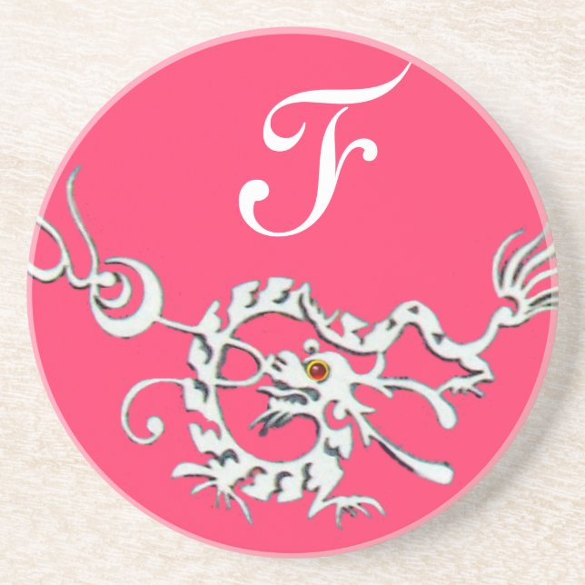 SJÖDRAGON 2 MONOGRAM rosa vit Underlägg (Framsidan)