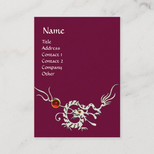 SJÖDRAGON 2 RUBY MONOGRAM Vit lila Visitkort (Framsida)