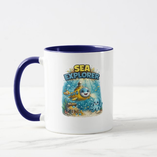 Sjöexplorer Söt Ubåt Kaffe Mugg (Vänster)