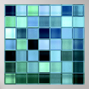 Sjöexponeringsglas belägger med tegel den mosais poster
