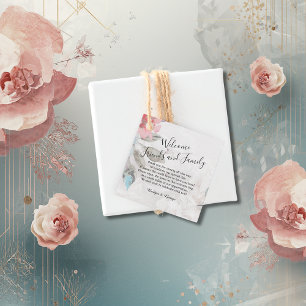 sjöfärgsepipa blommigt ro peony bröllop gåvor etiketter