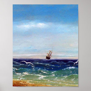 Sjöfart av Ivan Aivazovsky Poster