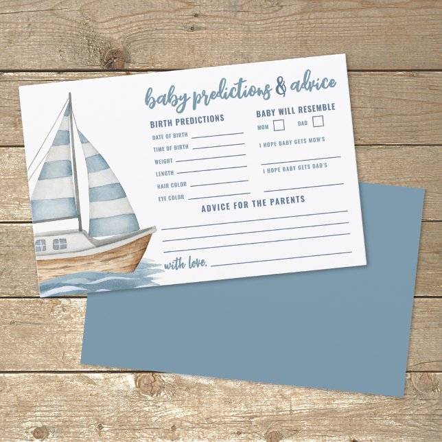 Sjöfart Baby Shower Råd Förutsägelser Kort (Nautical Baby Shower Advice Predictions Card)