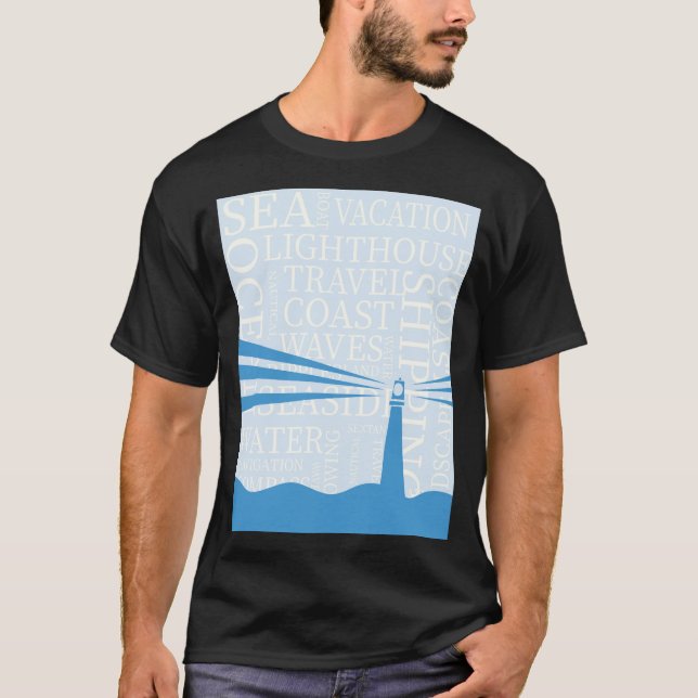 Sjöfart fyr poster t shirt (Framsida)