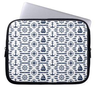 Sjöfart i Blå Mönster Laptop Sleeve