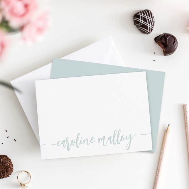 Sjöfart | Modern skriptad Namn-Personlig Anteckningskort (Skapare uppladdad)