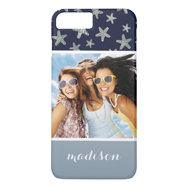 SJÖFART Mönster | Ditt foto och Namn Case-Mate iPhone Skal (Baksida)