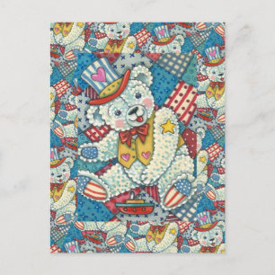 SJÖFART, NALLE-, BOAT- OCH PATCHWORK QUILT VYKORT
