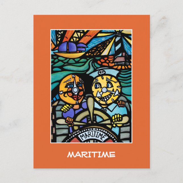 Sjöfart på Orangen - Delar tid Vykort (Framsida)