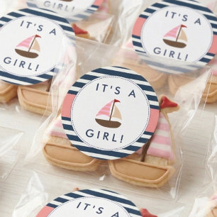 Sjöfart Självhäftande Etiketter För Baby Shower -
