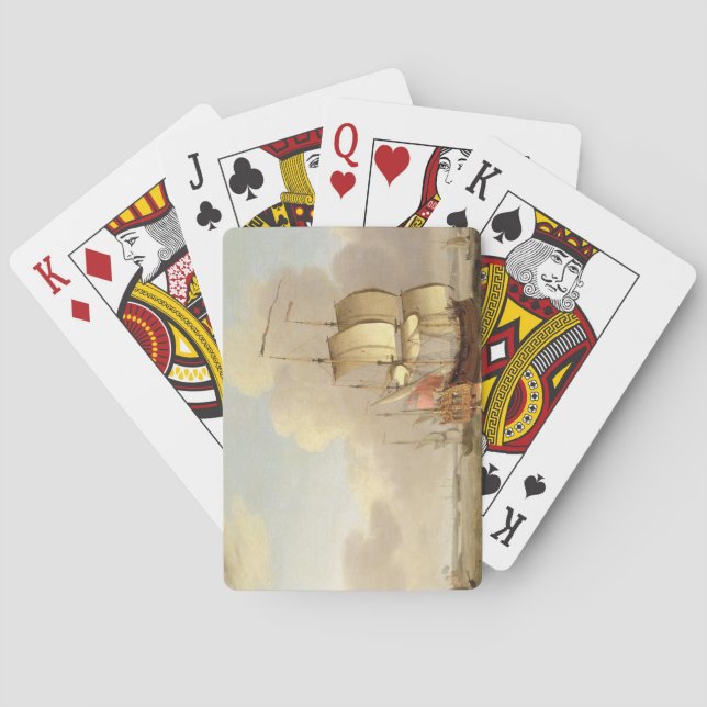 Sjöfarten i Thames Estuary, 1761-66 (olja på Spelkort (Baksidan)