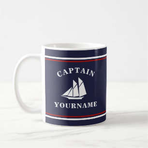 Sjöfartkapten Sailboat - ditt namn Mugg