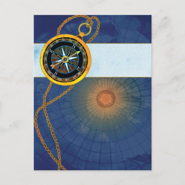 Sjöfarts Kompass Affärsbefordran Vykort (Framsida)