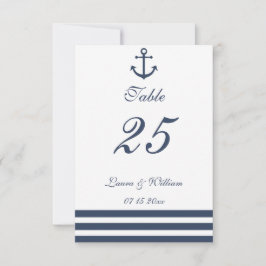 Sjöfartsankare & Randigt Bordskort för Bröllop