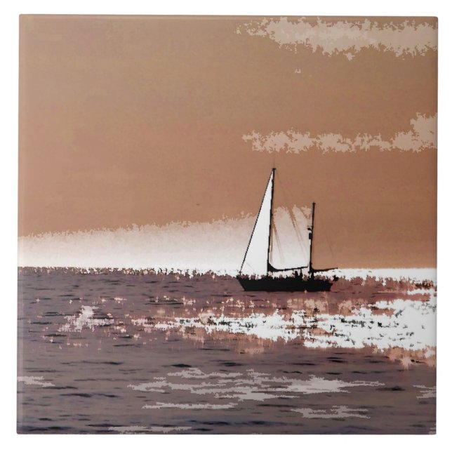 SJÖFARTSBÅTAR KAKELPLATTA (Framsidan)