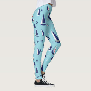Sjöfartsbåtar Mönster Oceanen Äventyr Leggings