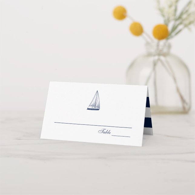 Sjöfartsbåten Nautical Bröllop | Placeringskort (Framsida)