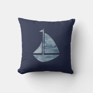 Sjöfartsbåtens blå marinpillow kudde